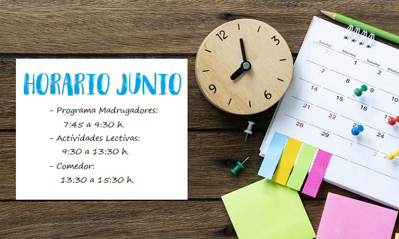 Horario mes junio 2024
